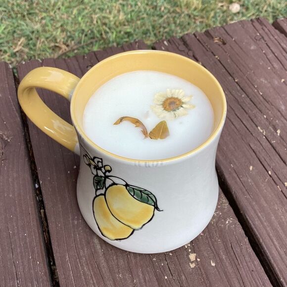 Handmade Lemongrass Candle in Spectrum Lemon Mug Premium Wax Pet Friendly - Picture 1 of 6